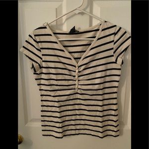 H&M - blue and white striped cotton shirt